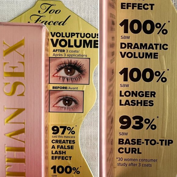 Too Faced Better Than Sex Black Mascara Full Size 0.27 Fl Oz - Picture 3 of 8